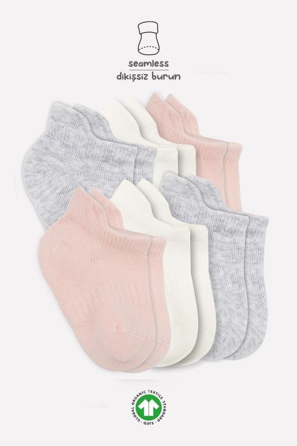 Bistyle Organic 6-Pack Kids Sneakers Socks