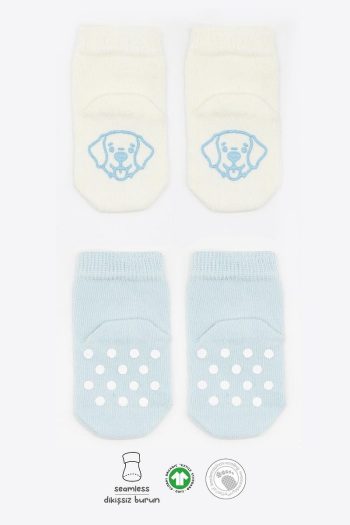 Bistyle Organic Seamless 2-Pack Non-Slip Baby Socks