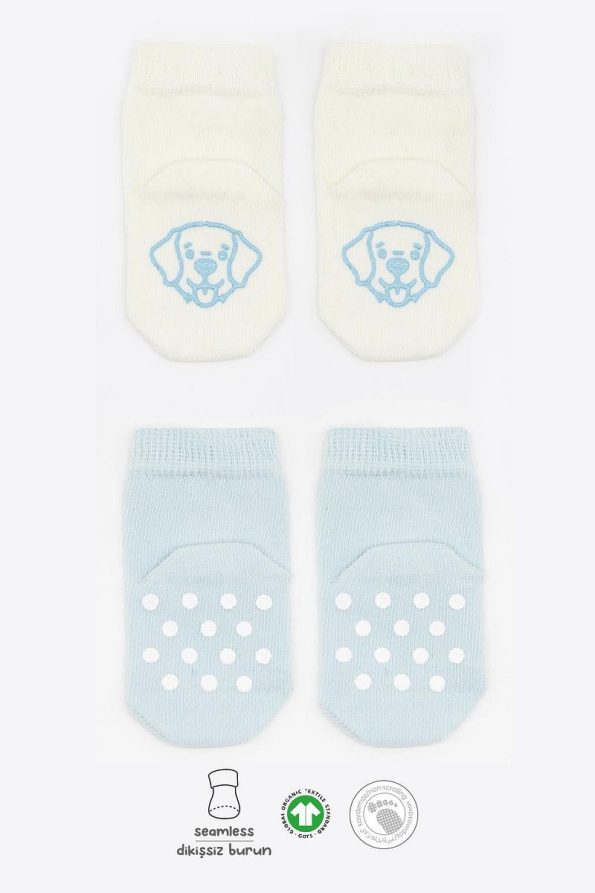 Bistyle Organic Seamless 2-Pack Non-Slip Baby Socks