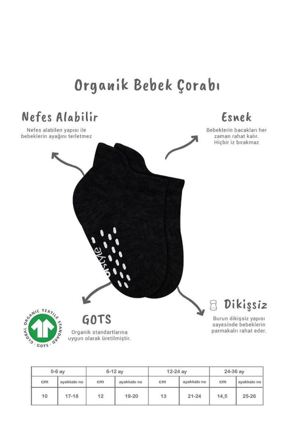 Bistyle Organic Baby and Kids Non-Slip Sneaker Socks (Set of 2)