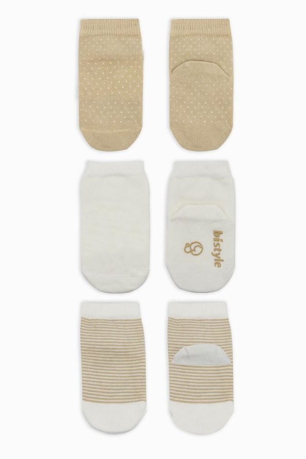 Bistyle Organic Seamless Polka Dot Non-Slip Baby Socks 0-3 Months