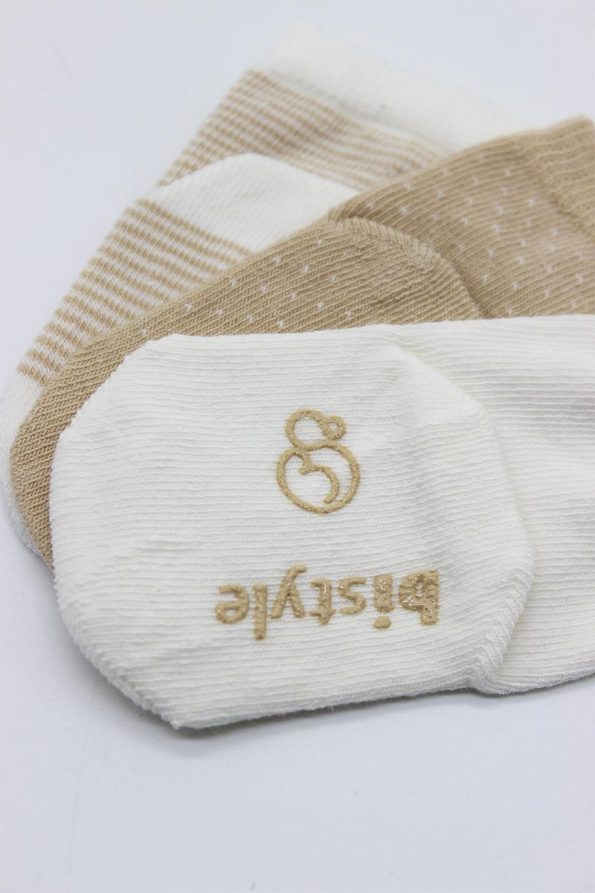 Bistyle Organic Seamless Polka Dot Non-Slip Baby Socks 0-3 Months
