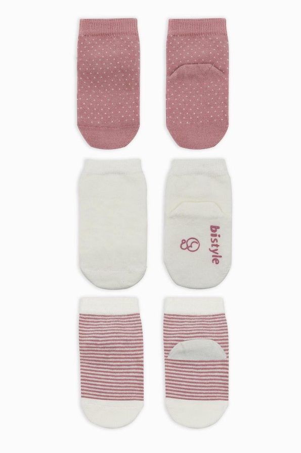 Bistyle Organic Seamless Polka Dot Non-Slip Baby Socks 0-3 Months