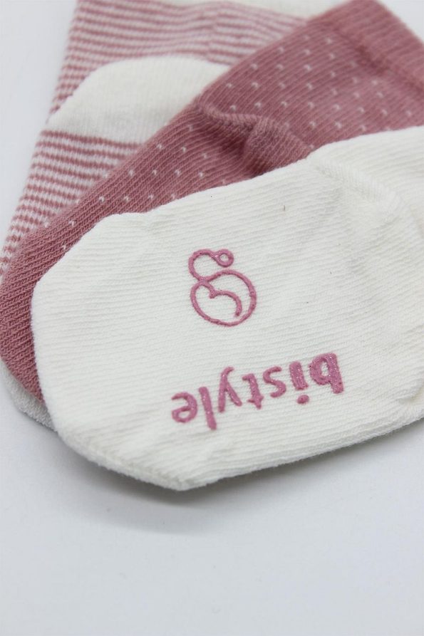 Bistyle Organic Seamless Polka Dot Non-Slip Baby Socks 0-3 Months