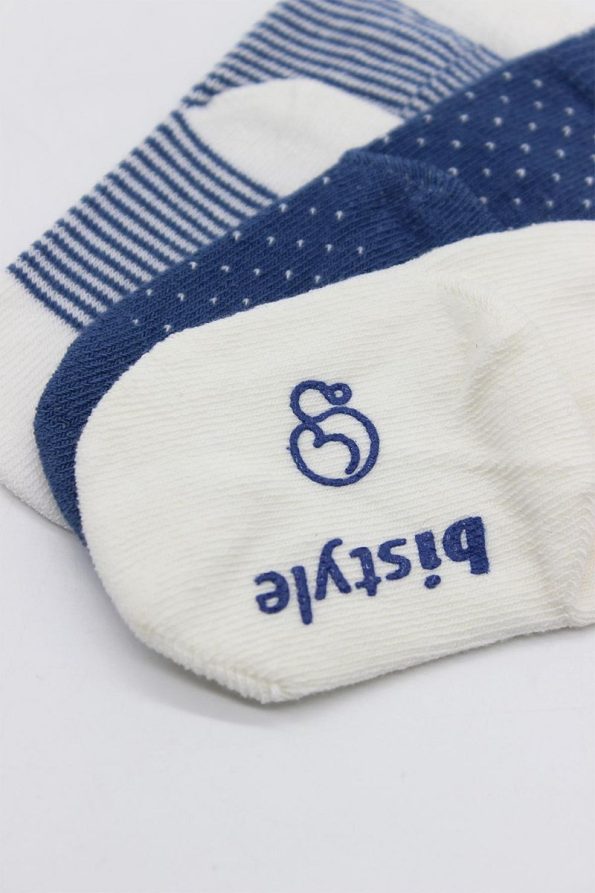 Bistyle Organic Seamless 3-Pair Polka Dot Non-Slip Baby Socks 0-3 Months
