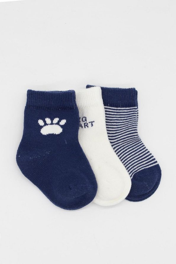 Bistyle Set of 3 Cotton Ankle Socks Indigo