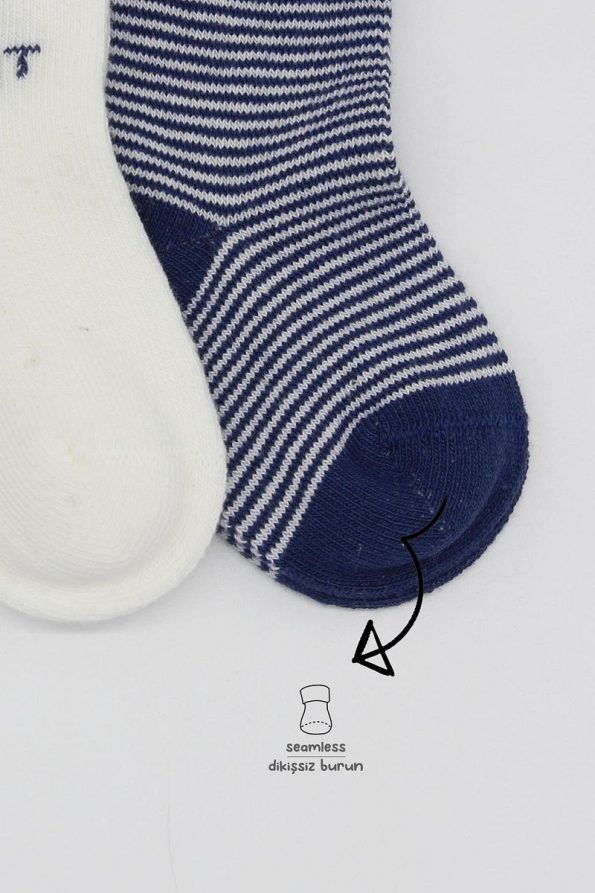 Bistyle Set of 3 Cotton Ankle Socks Indigo