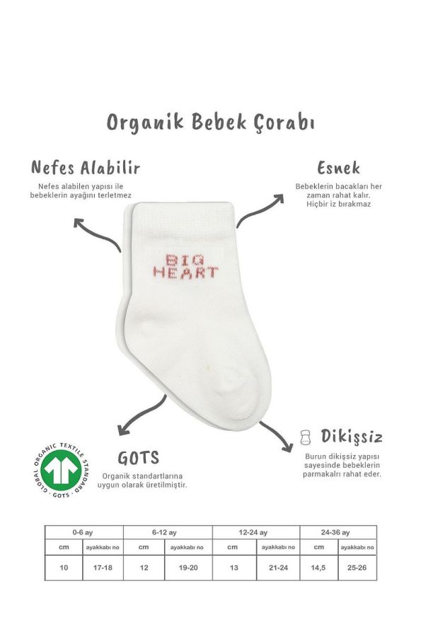 Bistyle Organic Seamless Baby Socks Set 0-3 Months