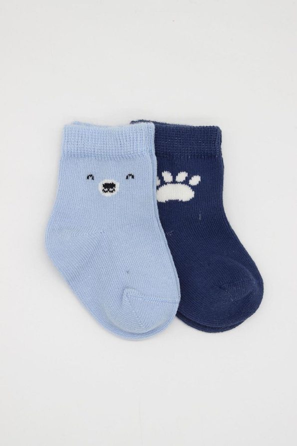 Bistyle Organic Seamless Bear Baby Socks - Set of 2