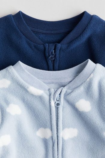 H&M 2-Piece Zip-Up Fleece Jumpsuit Pajama