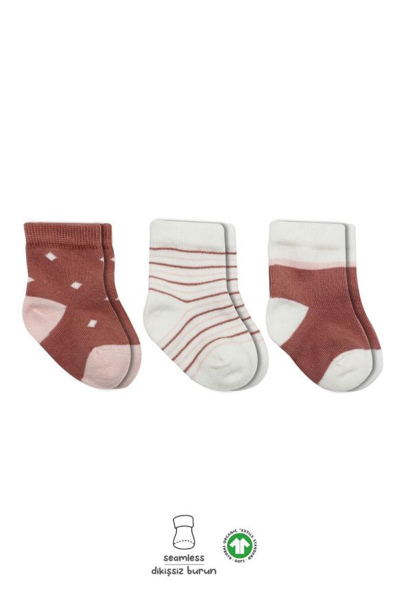 Bistyle Organic Seamless Polka Dot Baby Socks Set for Girls 0-3 Months
