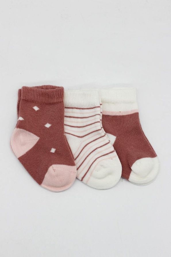 Bistyle Organic Seamless Polka Dot Baby Socks Set for Girls 0-3 Months