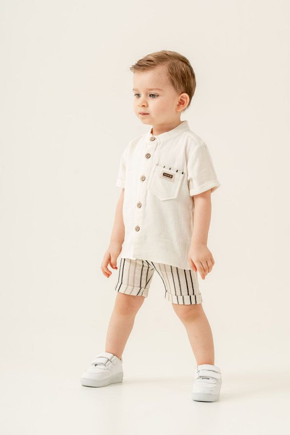 JNF Kids Boys' Shirt and Pocketed Two-Piece Set