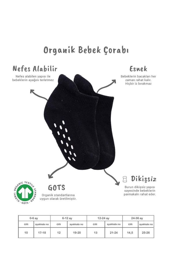 Bistyle Organic Non-Slip Baby and Kids Sneaker Socks