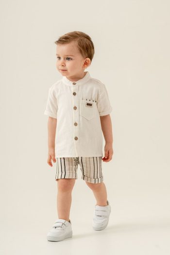JNF Kids Boys' Shirt and Pocketed Two-Piece Set