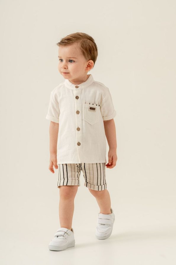 JNF Kids Boys' Shirt and Pocketed Two-Piece Set