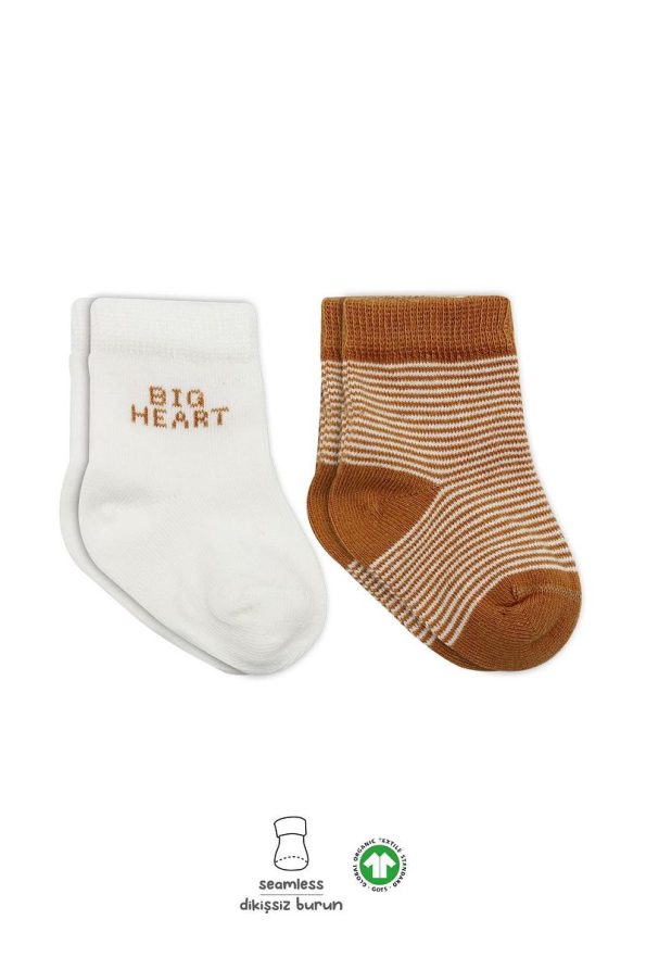 Bistyle Organic Baby and Kids Seamless Big Heart Cotton Socks (Set of 2)