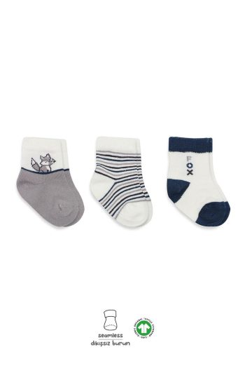 Bistyle 3-Pack Cotton Ankle Socks Gray