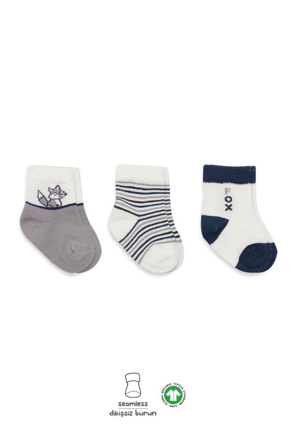 Bistyle 3-Pack Cotton Ankle Socks Gray