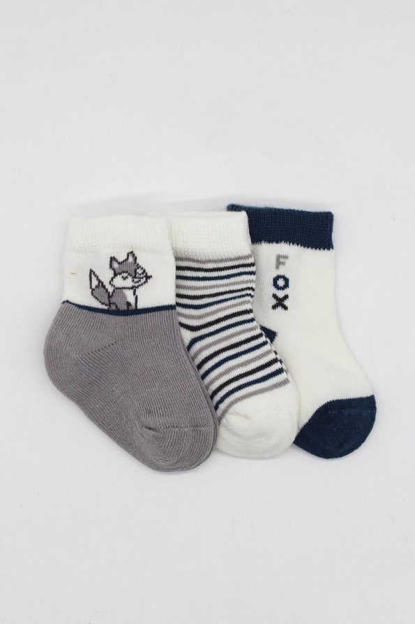 Bistyle 3-Pack Cotton Ankle Socks Gray