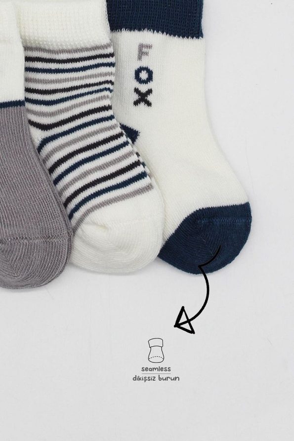 Bistyle 3-Pack Cotton Ankle Socks Gray