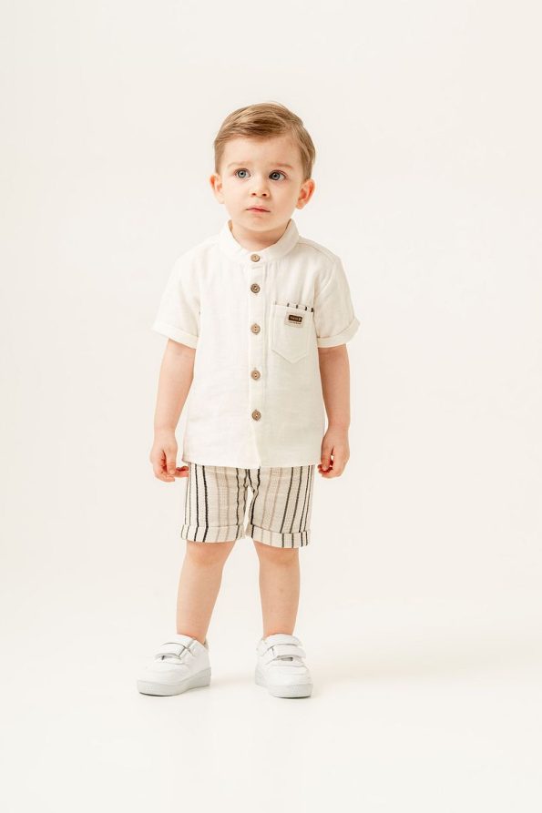 JNF Kids Boys' Shirt and Pocketed Two-Piece Set