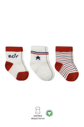 Bistyle Organic Seamless 3-Pair Baby Socks for Boys and Girls 0-3 Months