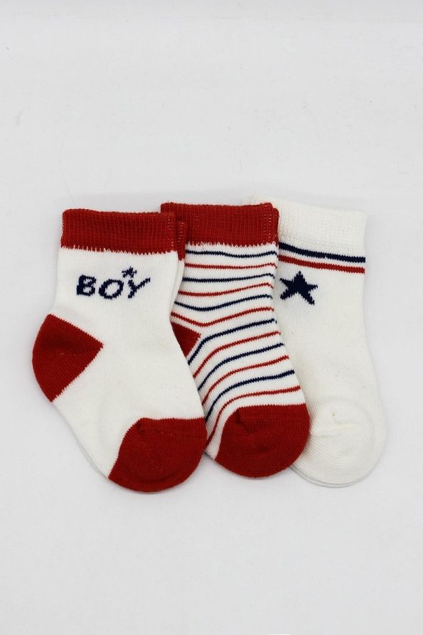 Bistyle Organic Seamless 3-Pair Baby Socks for Boys and Girls 0-3 Months