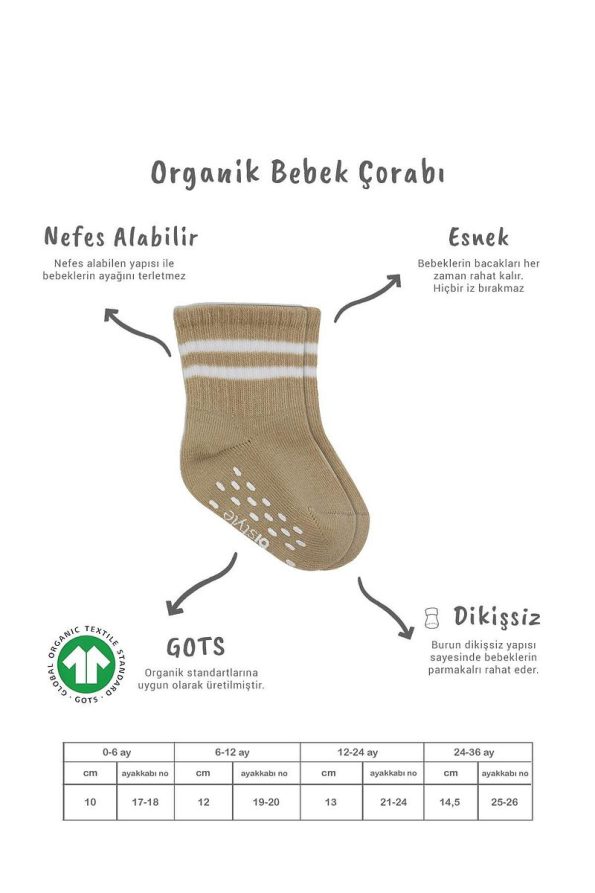 Bistyle Organic Unisex Baby and Kids Anti-Slip Cotton Socks