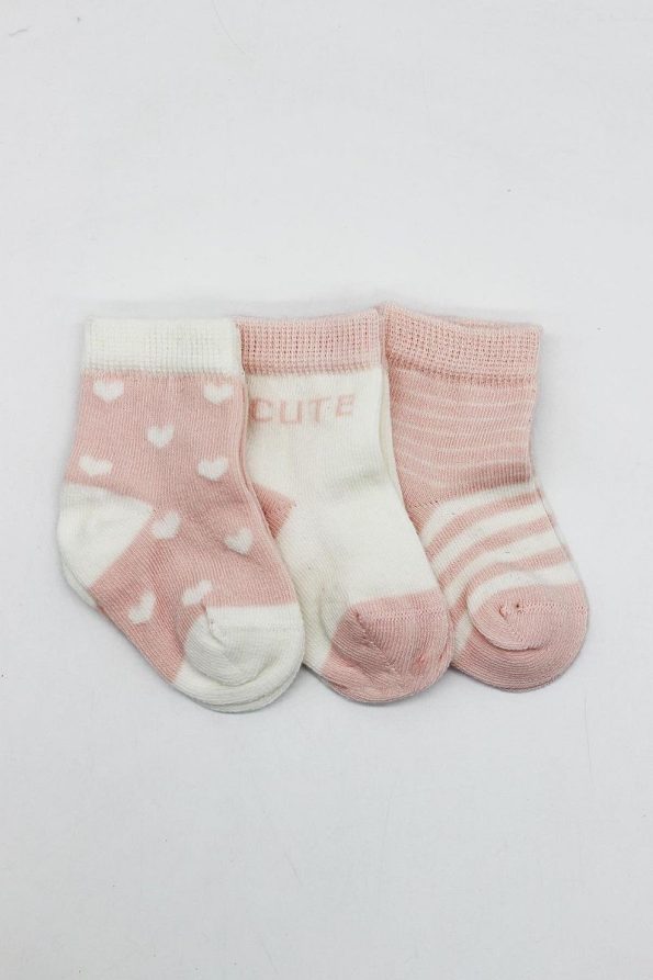 Bistyle Organic Seamless 3-Pack Cute Stars Baby Socks 0-3 Months