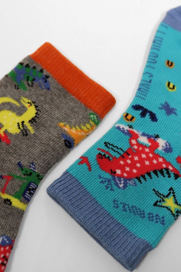 Katia & Bony 2-Pack Dino Pattern Baby Socks