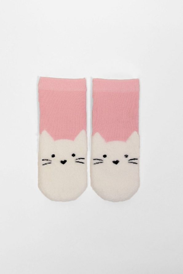 Katia & Bony Cat Print Baby Socks Pink