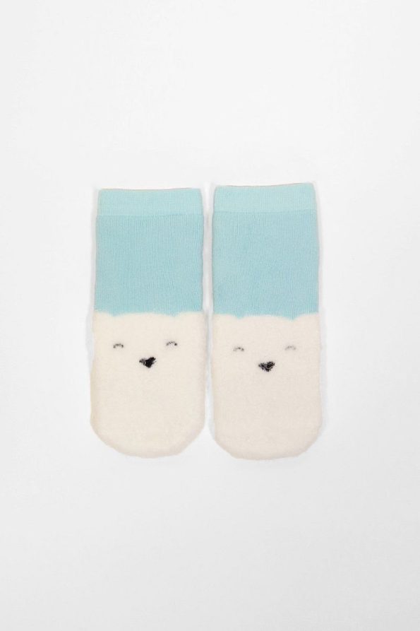 Katia & Bony Bear Print Baby Socks Blue