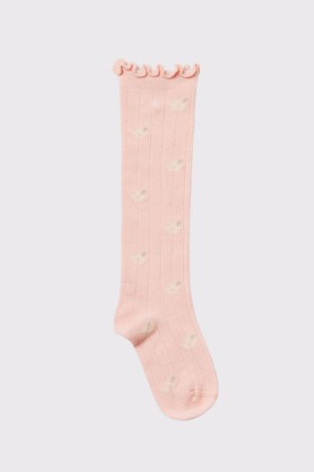Katia & Bony Baby Floral Pattern Ankle Socks in Rose