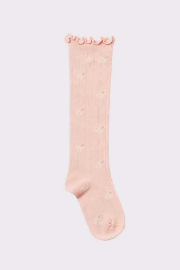 Katia & Bony Baby Floral Pattern Ankle Socks in Rose