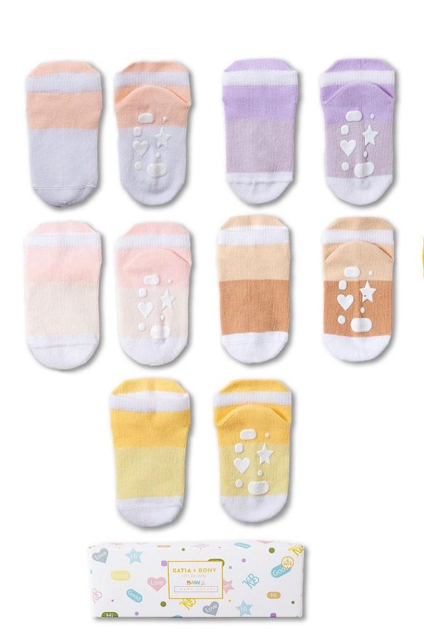 Katia & Bony Baby Striped Heart Detail 5-Pack Sock Gift Set