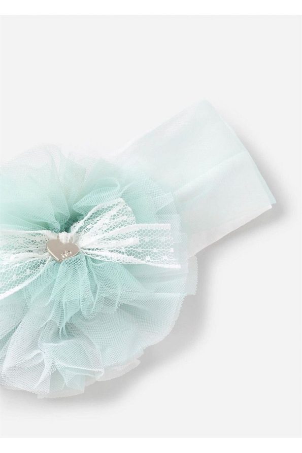Mayoral Green Tulle Flower Elastic Headband for Baby Girls
