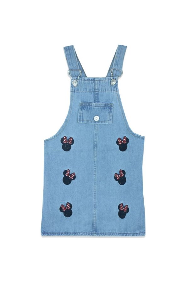 Minnie Mouse Embroidered Denim Pinafore Dress for Girls Ages 2-8