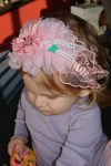 Takıştır Pink Flower Design Kids/Baby Headband