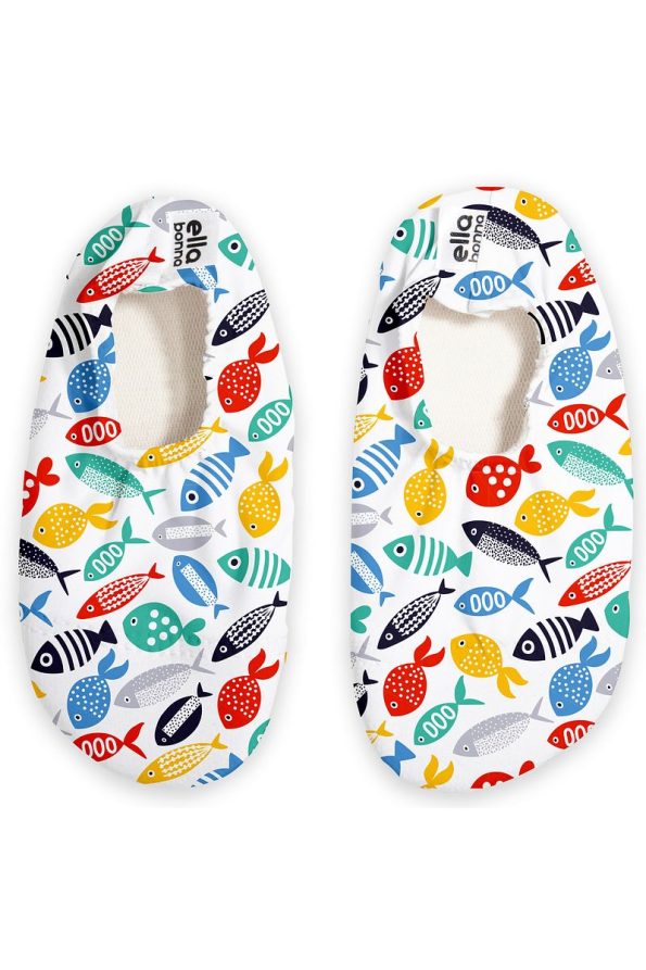 Ella Bonna Colorful Fish Themed Girls Beach Outfit with Water Shoes & Swimsuit Set