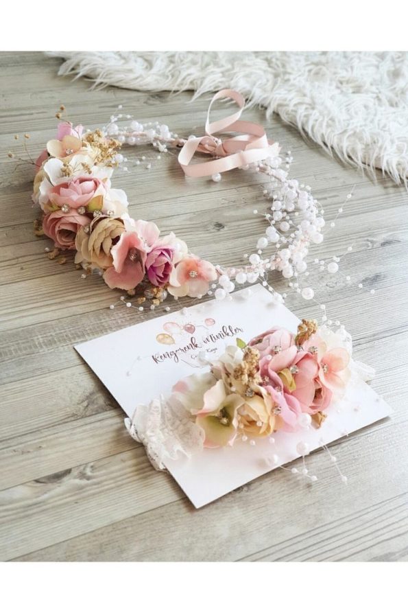 Colorful Little Ones Pink Flower Crown for Moms and Babies