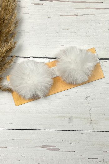 ADABEBEK Girls' Double Pom-Pom Bandana Headband