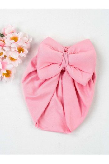 ÖZLEM BEBE Pink Bow Girl Baby Bonnet