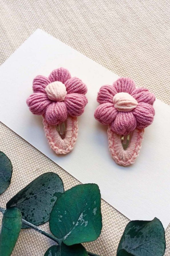 D&D CONCEPT Handcrafted Organic Daisy Hair Clips Set for Girls