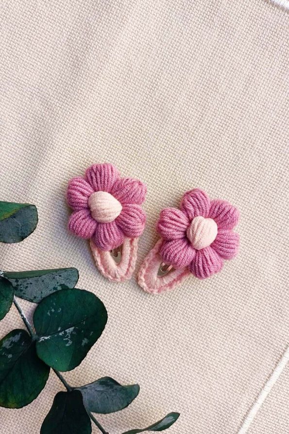D&D CONCEPT Handcrafted Organic Daisy Hair Clips Set for Girls