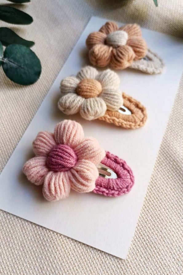 D&D CONCEPT 3-Piece Soft Color Hair Clip Set for Girls