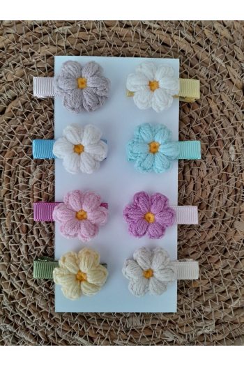 Handmade Colorful Daisy Hair Clips Set for Baby and Girls