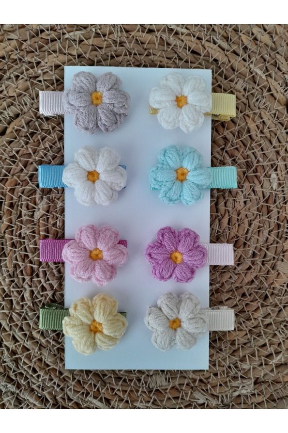 Handmade Colorful Daisy Hair Clips Set for Baby and Girls