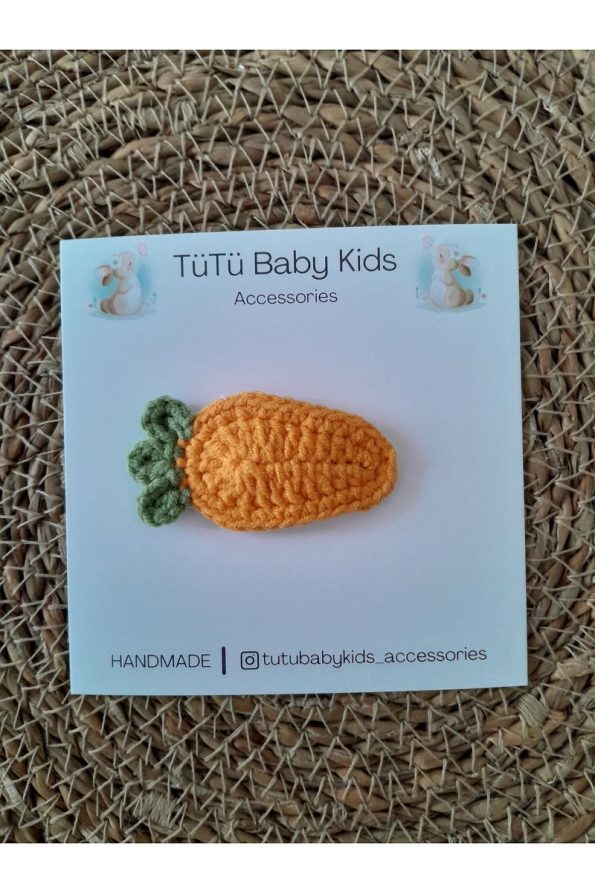 Strawberry & Carrot Handmade Hair Clip for Baby Girls