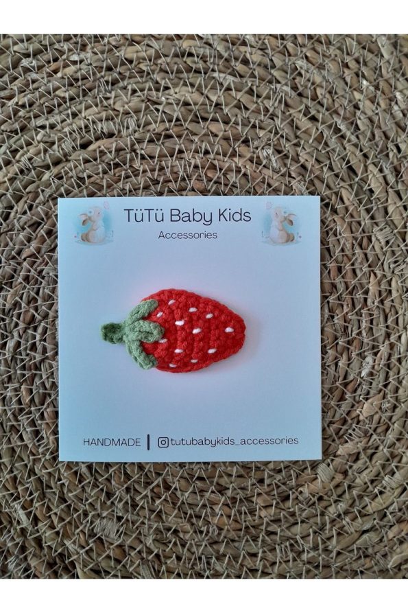 Strawberry & Carrot Handmade Hair Clip for Baby Girls